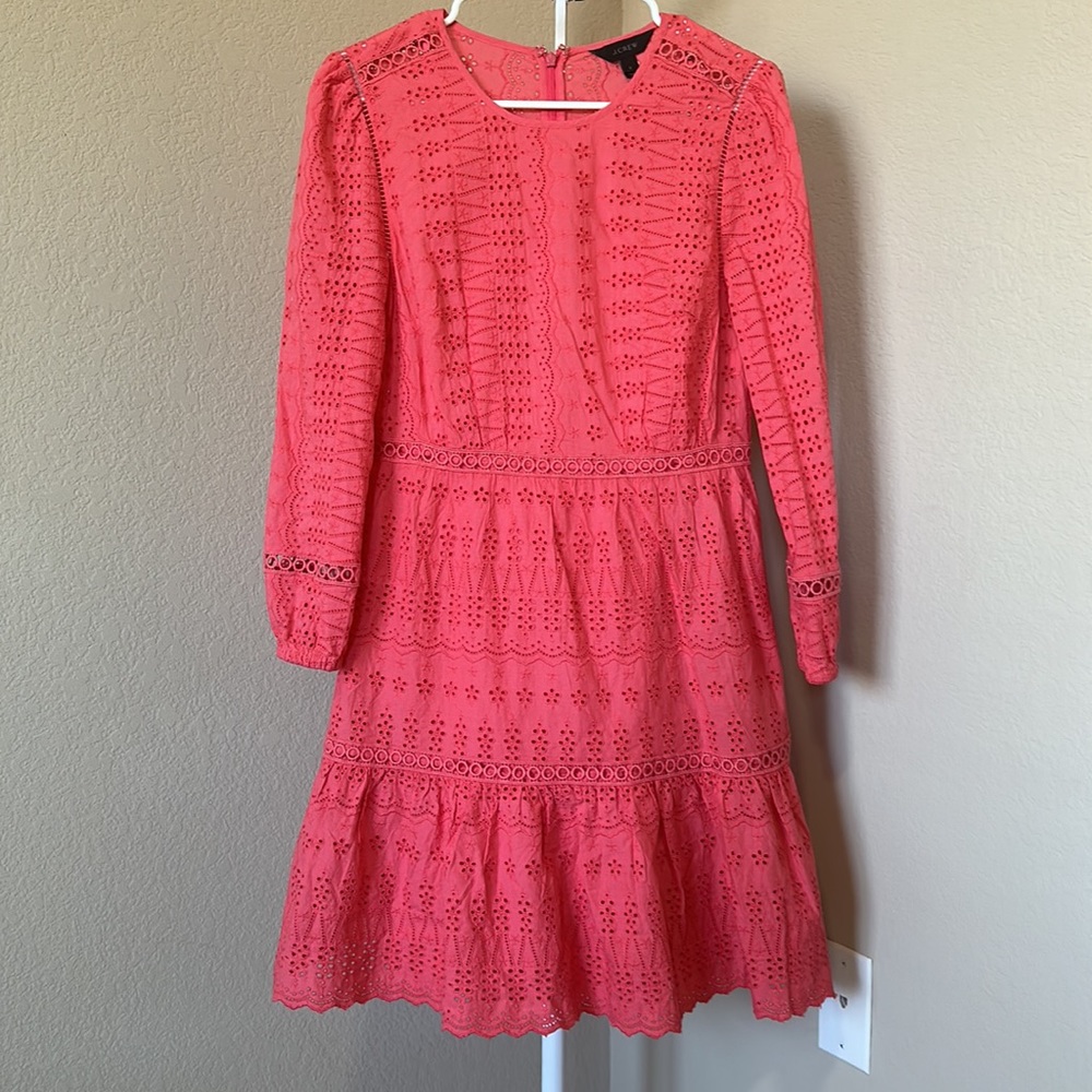 Jcrew eyelet dress 3/4 sleeve size 2